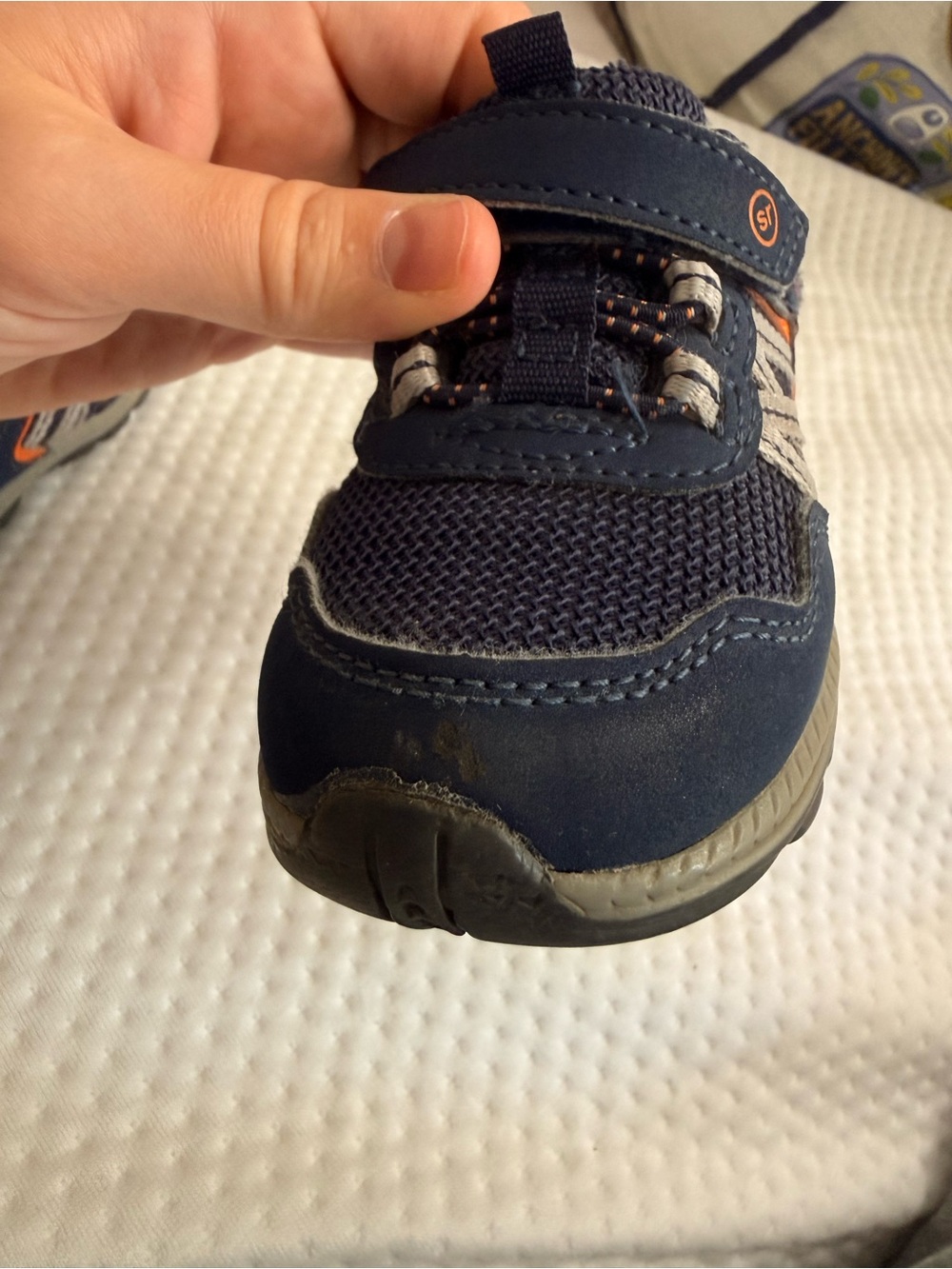 Stride Rite Navy Blue and Orange Sneakers - Picture 6 of 11